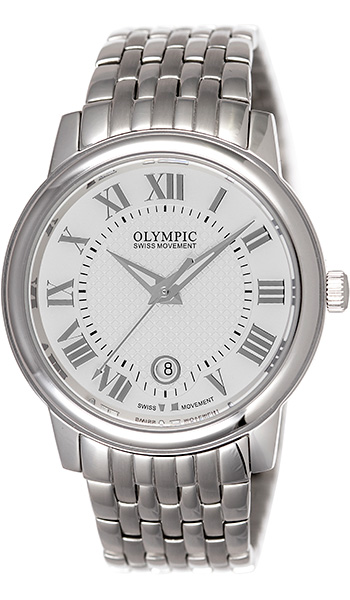 Olympic Gents Steel Classic Watch Silver Dial - Click Image to Close
