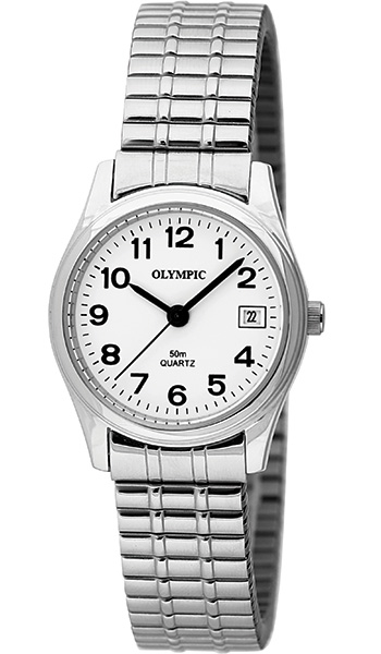 Olympic Ladies Steel Watch and Expanding Bracelet - Click Image to Close
