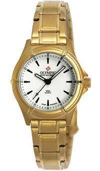 Olympic Ladies Gold Plated Work Watch White Dial - Click Image to Close