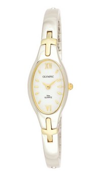 Olympic Ladies 2 Tone plated and semi bangle bracelet