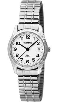 Olympic Ladies Steel Watch and Expanding Bracelet